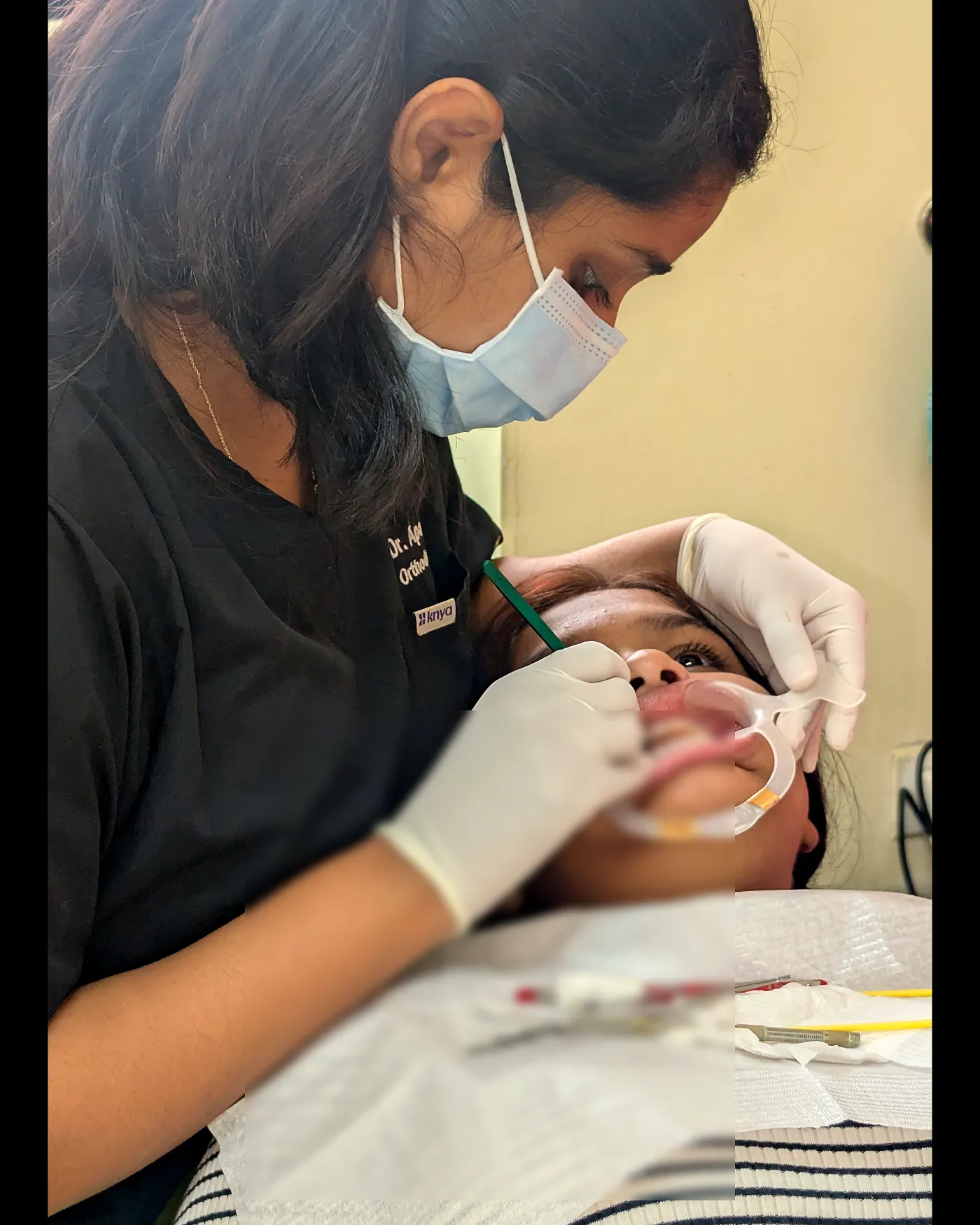 Clinical care in progress (patient blurred) at White & Co.